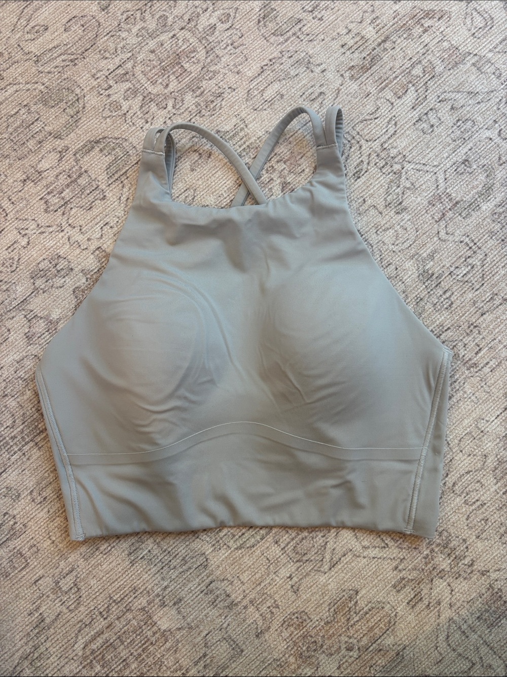 Women's High Neck Light Gray Seamless Bralette